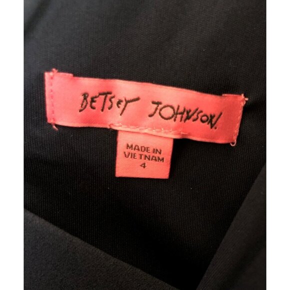 NWT Betsey Johnson Faux Wrap Dress Womens 4 Navy Blue Midi Formal Cocktail Party - Picture 3 of 10